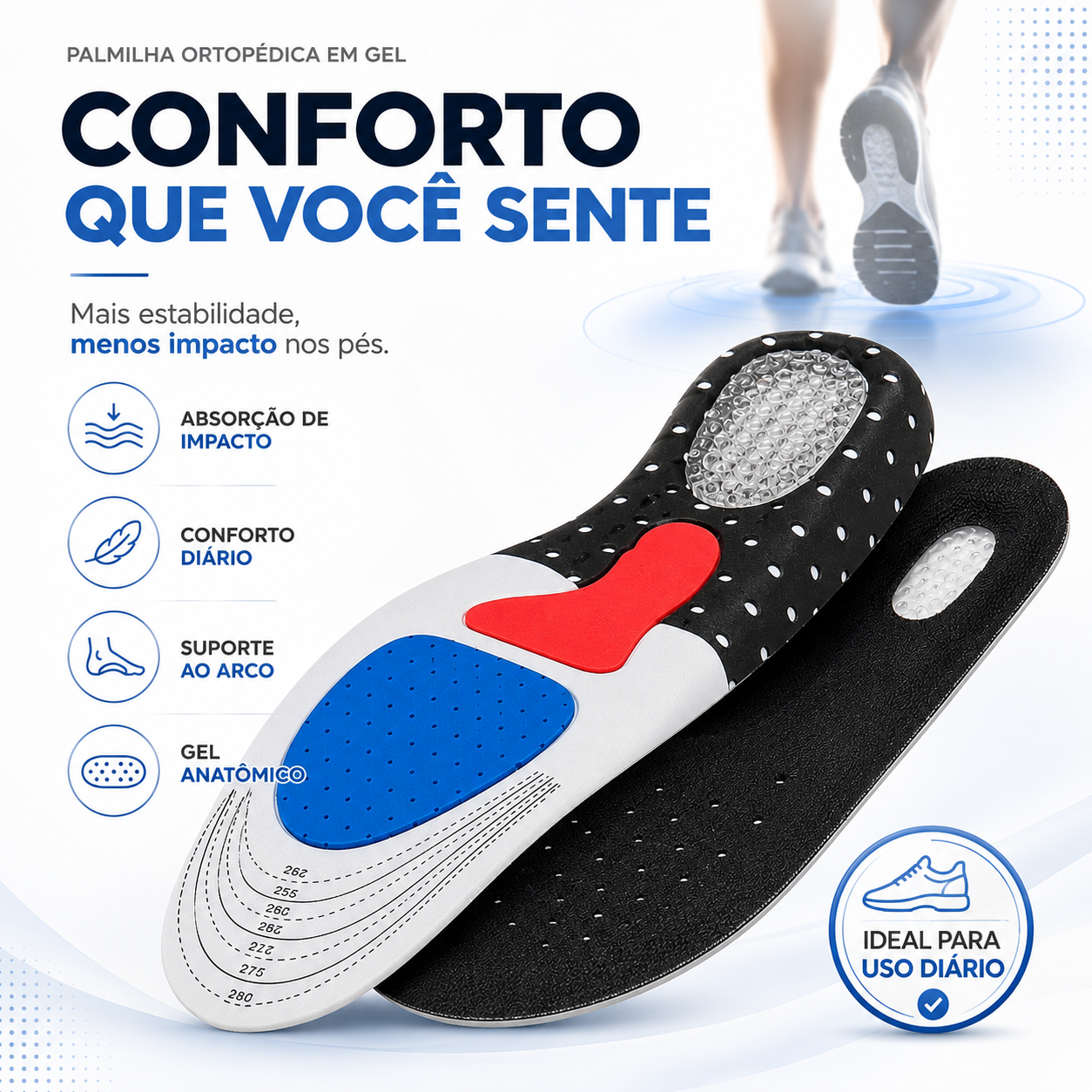 Palmilha Ortopédica Anti Dor