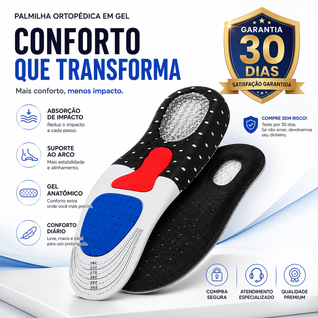 Palmilha Ortopédica Anti Dor